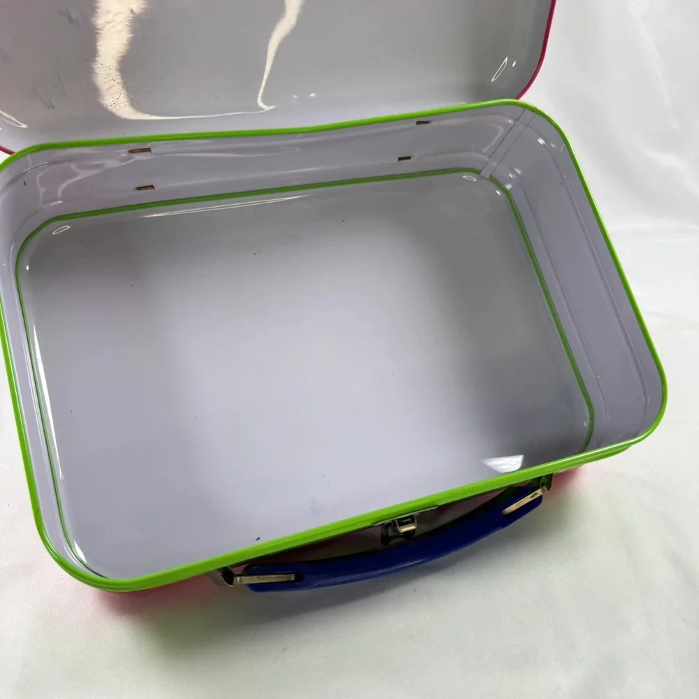 Vintage 1992 Sanrio Character Town Metal Lunch Box Hello Kitty Keroppi Pink Tin